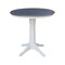 International Concepts 36 in. Solid Wood Round Top Pedestal Counter Height Dining Table w/4 Stools in White/Heather Gray K05-36RT-27B-S102-4 - alternate 4